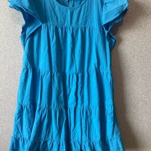 Cato Blue Ruffled Tiered Sundress‎ with Flutter Cap Sleeves